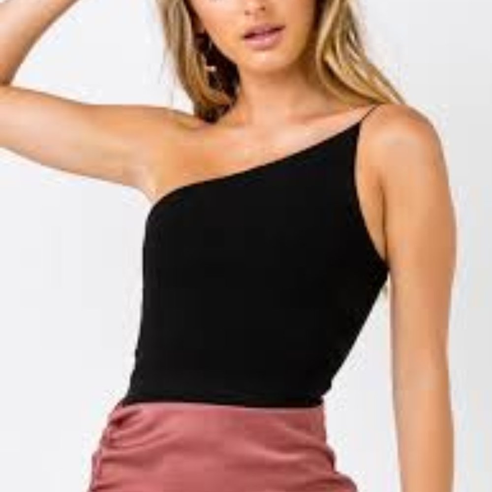 Zoha One Shoulder Top Black
